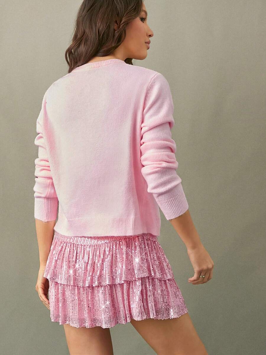 Rosa Paillettenkleid