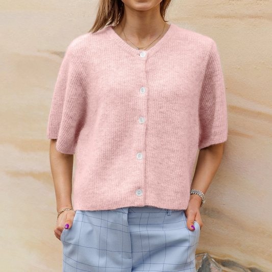 Pull Manches Courtes Rose Clair