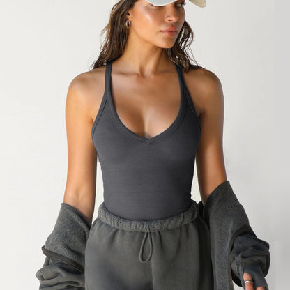 V Grey Tank Top