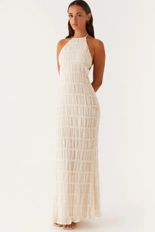 Robe élégante soirée jaune pour femme longue et sans manches de My Store