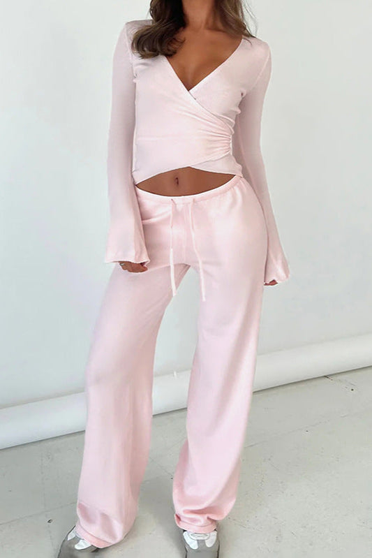 Top moulant rose clair manches longues tenue vanillagirl scandinavia pour style élégant